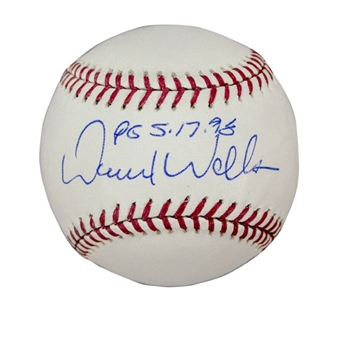 David Wells Signed Official Major League Baseball w/ "PG 5-17-98" Inscription